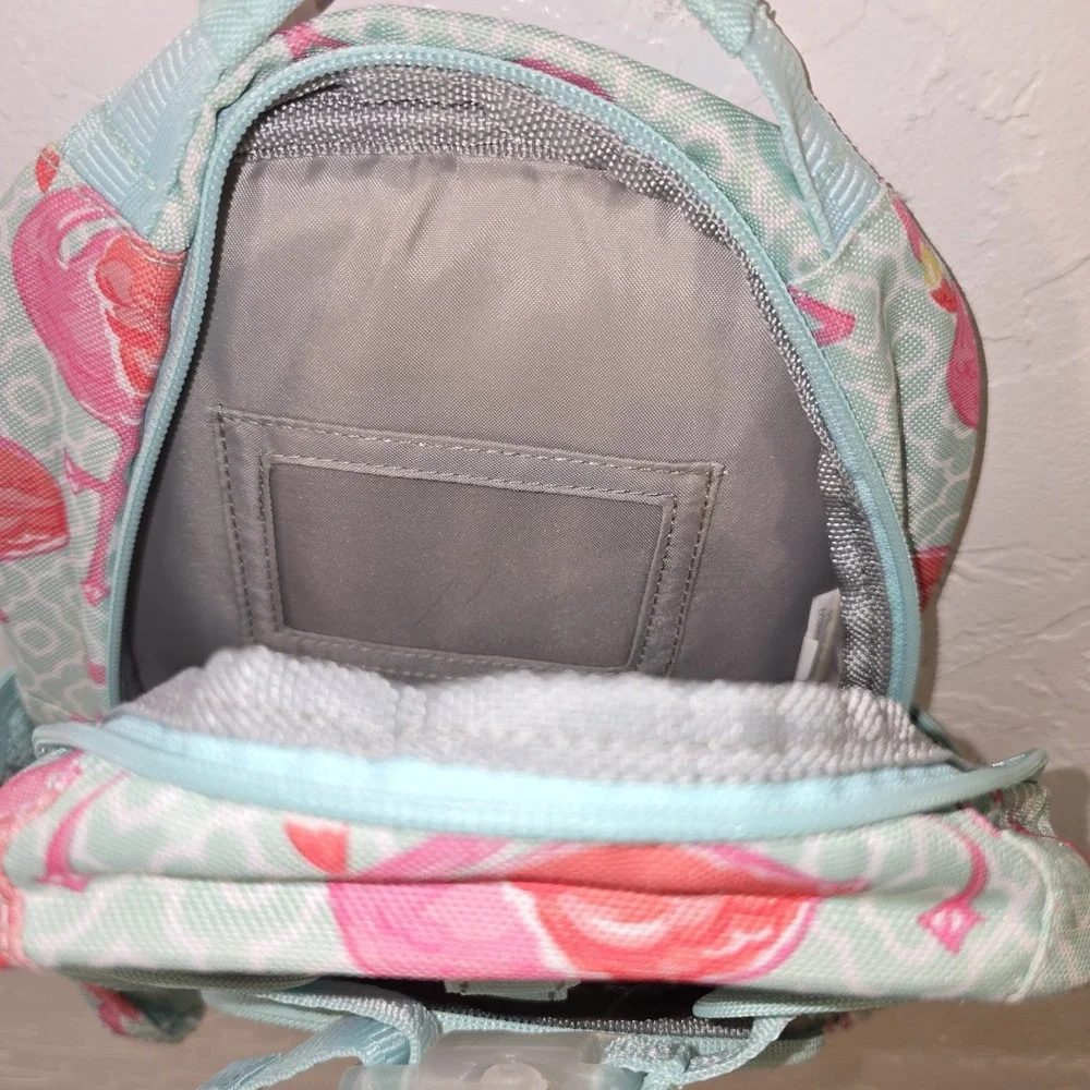 Pottery‎ Barn Kids Mini Backpack Flamingo Teal Pink Adjustable Straps Zipper